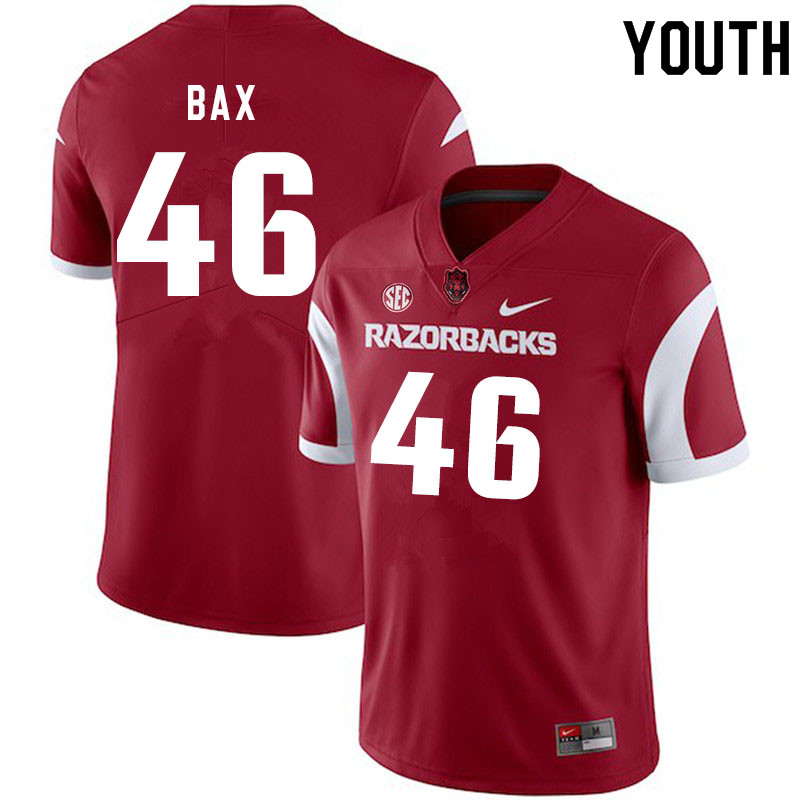 Youth #46 Nathan Bax Arkansas Razorbacks College Football Jerseys Sale-Cardinal